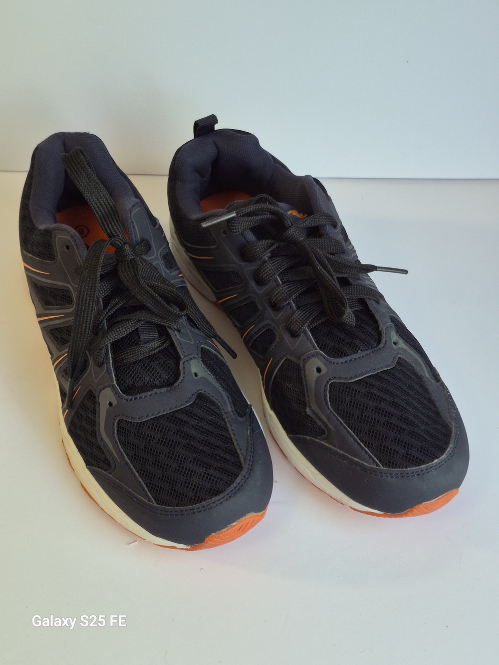 Athletic Sneakers - Black with Orange and White Soles - Picture 7 of 7